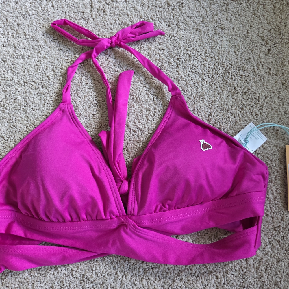 Kona Sol Fuchsia Halter Bikini Top